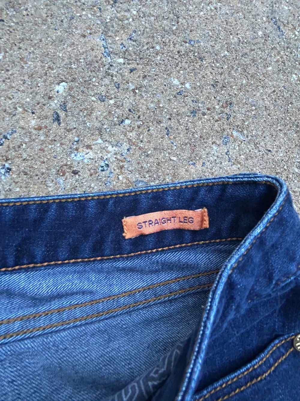 Tory Burch Dark Wash Denim Jeans Gold Hardware Straight Leg